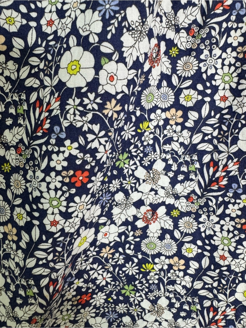 J.Crew Liberty Art Fabrics Floral Cotton Print Button Down Shirt Navy Size 2 - Picture 2 of 8